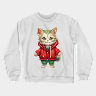 Knitted Christmas Cat Crewneck Sweatshirt